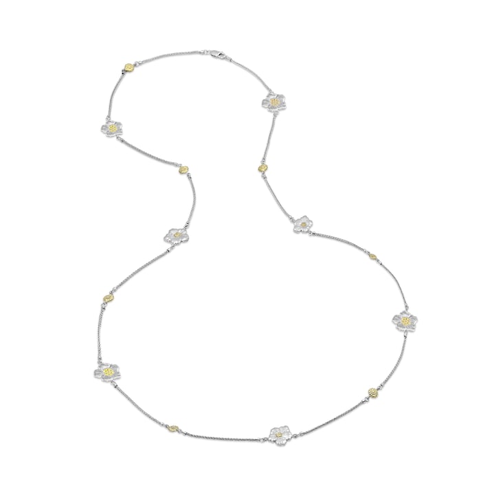 Buccellati Sterling Silver and Vermeil Blossoms 7 Station Necklace