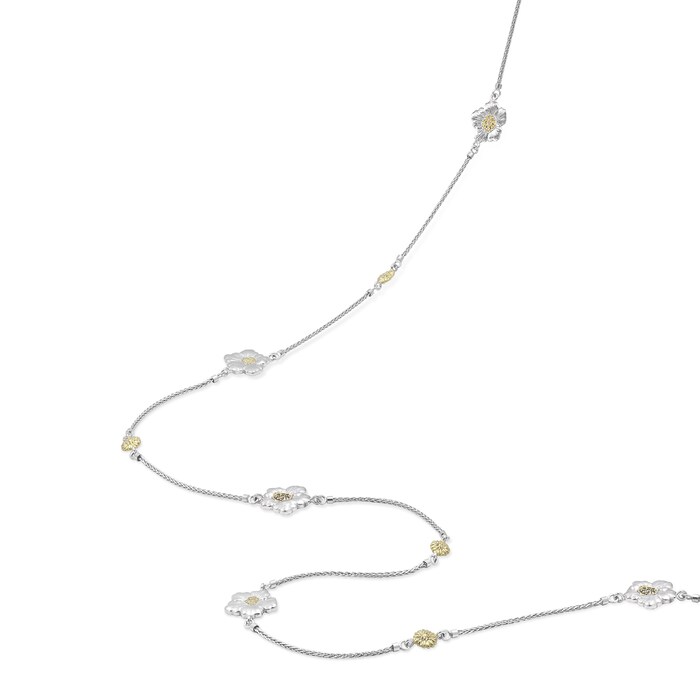 Buccellati Sterling Silver and Vermeil Blossoms 7 Station Necklace