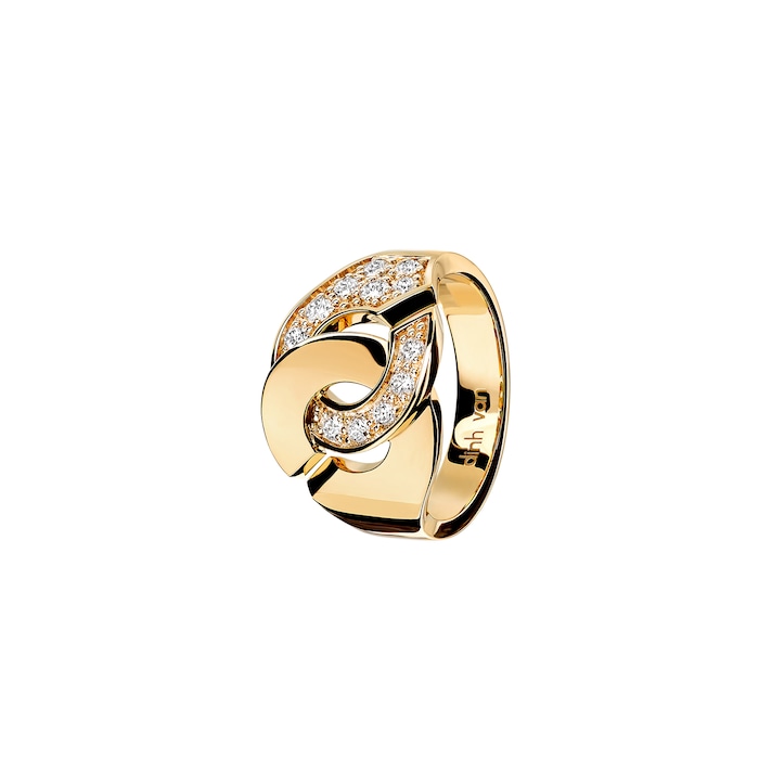 Dinh Van 18K Yellow Gold Menottes R12 0.31cttw Diamond Ring - Size 54