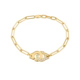 Dinh Van 18K Yellow Gold Menottes R12 0.25cttw Diamond Chain Bracelet