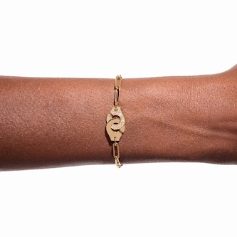 Dinh Van 18K Yellow Gold Menottes R12 0.25cttw Diamond Chain Bracelet