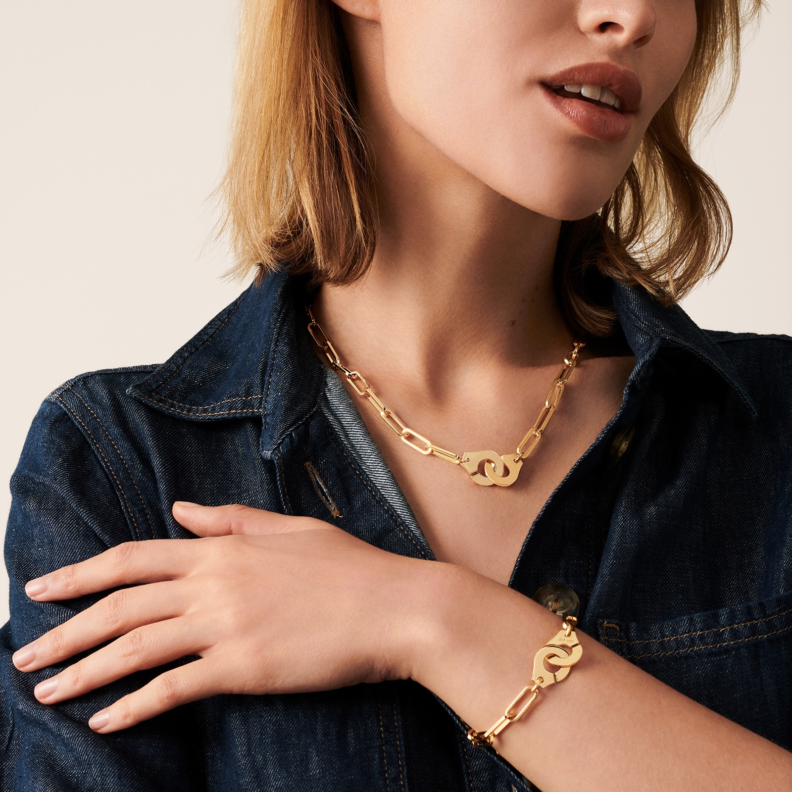 Dinh Van 18K Yellow Gold Menottes R15 Chain Bracelet