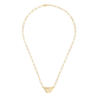 Dinh Van 18K Yellow Gold Menottes R10 0.15cttw Diamond Link Necklace Dinh Van 18K Yellow Gold Menottes R10 0.15cttw Diamond Link Necklace