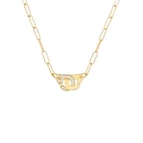 Dinh Van 18K Yellow Gold Menottes R10 0.15cttw Diamond Link Necklace