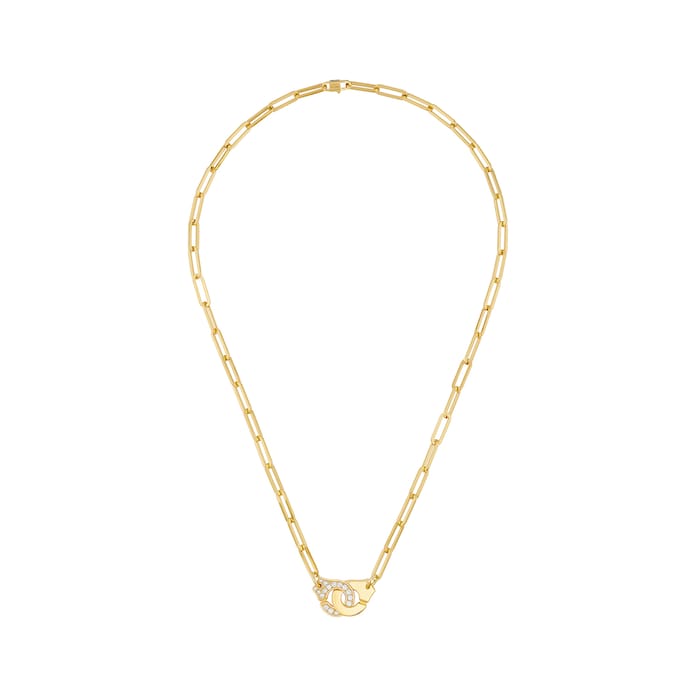 Dinh Van 18K Yellow Gold Menottes R12 0.30cttw Diamond Necklace