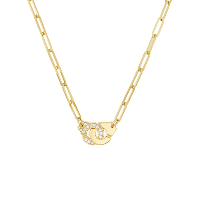 Dinh Van 18K Yellow Gold Menottes R12 0.30cttw Diamond Necklace