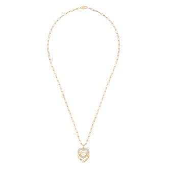 Dinh Van 18K Yellow Gold Double Coeur R15 0.30cttw Diamond Link Pendant Dinh Van 18K Yellow Gold Double Coeur R15 0.30cttw Diamond Link Pendant