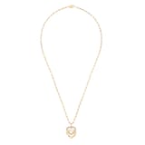 Dinh Van 18K Yellow Gold Double Coeur R15 0.30cttw Diamond Link Pendant