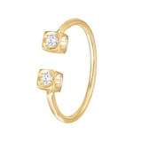Dinh Van 18K Yellow Gold 0.14cttw Le Cube Diamant Ring - Size 53
