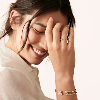 Dinh Van 18K Yellow Gold 0.43cttw Le Cube Diamant Large Ring - Size 55