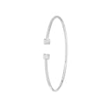 Dinh Van 18K White Gold 0.38cttw le Cube Diamant Medium Bangle - Size 17