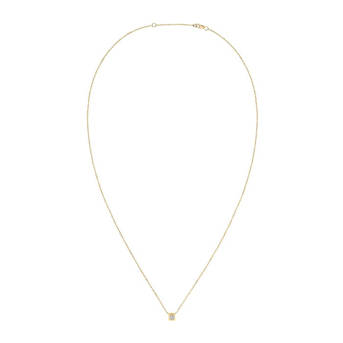 Dinh Van 18K Yellow Gold 0.15cttw Le Cube Diamant Medium Necklace