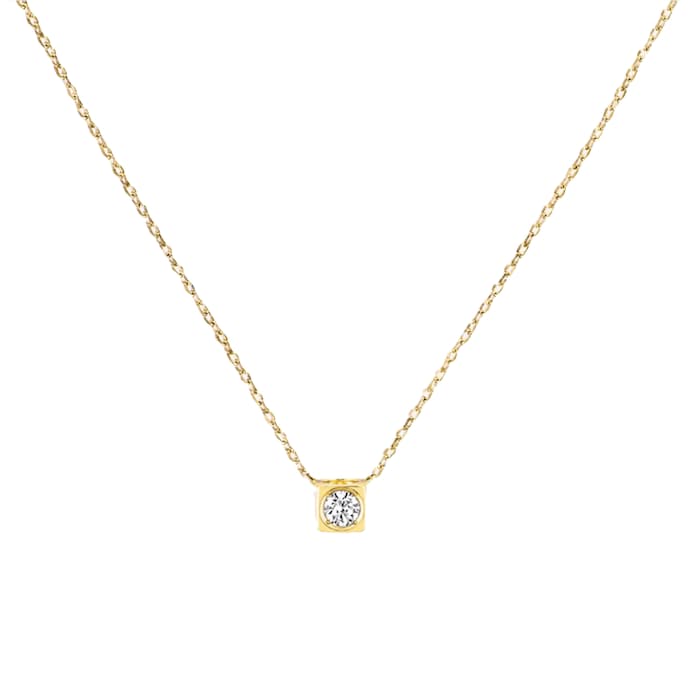 Dinh Van 18K Yellow Gold 0.15cttw Le Cube Diamant Medium Necklace