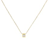 Dinh Van 18K Yellow Gold 0.15cttw Le Cube Diamant Medium Necklace