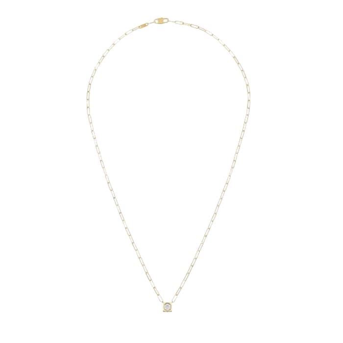 Dinh Van 18K Yellow Gold 0.25cttw Le Cube Diamant Large Necklace