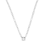 Dinh Van 18K White Gold 0.25cttw Le Cube Diamant Large Necklace