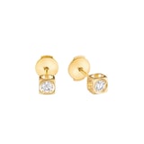 Dinh Van 18K Yellow Gold 0.20cttw Le Cube Diamant Medium Stud Earrings