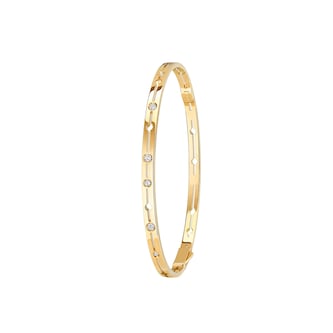 Dinh Van 18K Yellow Gold 0.13cttw Diamond Pulse Small Bracelet - Size 16