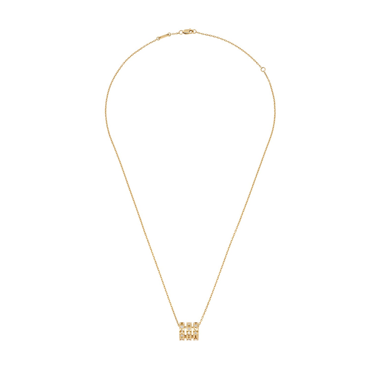 Dinh Van 18K Yellow Gold 0.10cttw Diamond Pulse Necklace