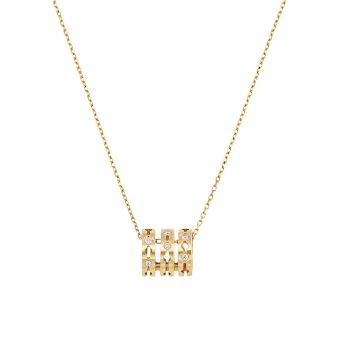 Dinh Van 18K Yellow Gold 0.10cttw Diamond Pulse Necklace