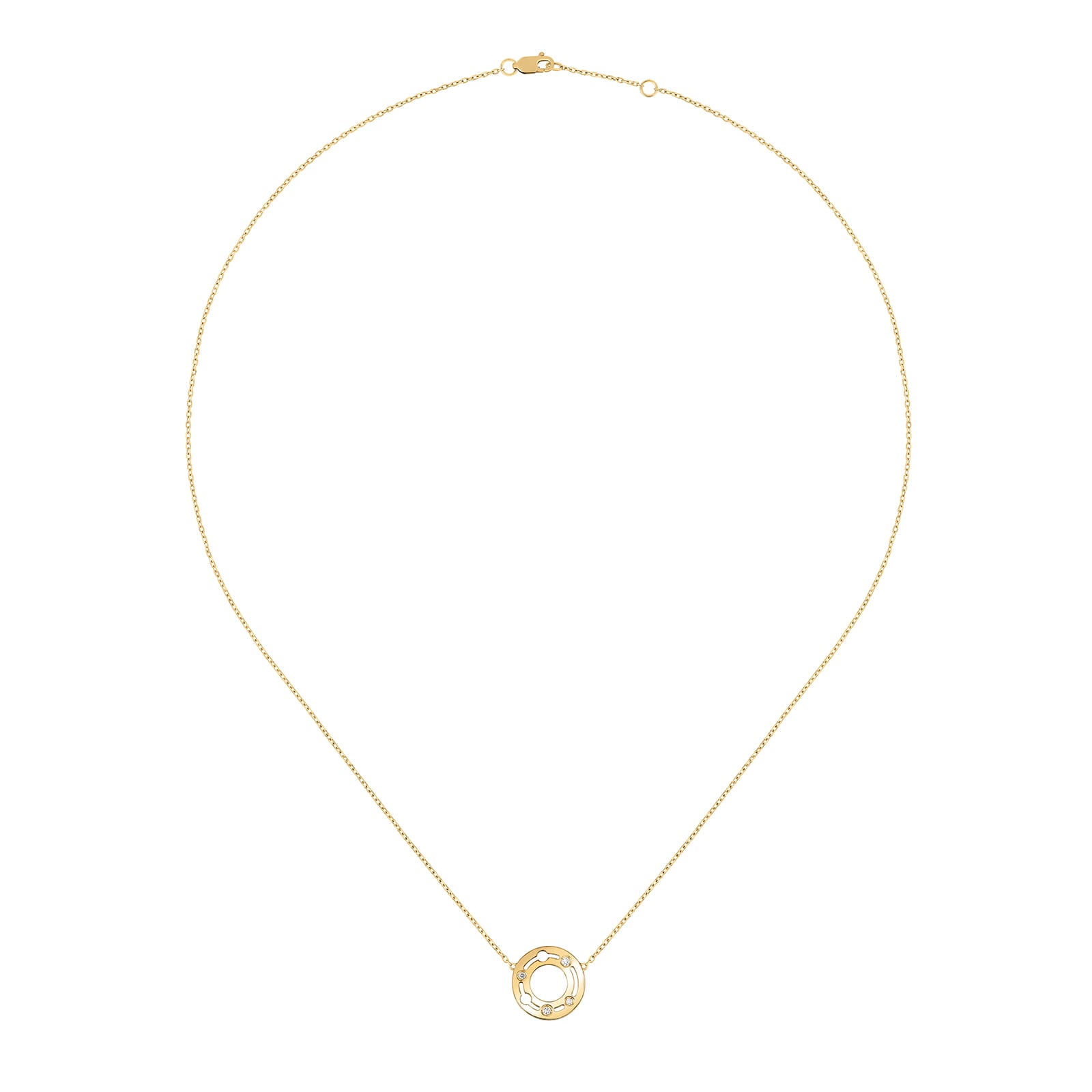 Dinh Van 18K Yellow Gold Pulse 0.04cttw Diamond Necklace
