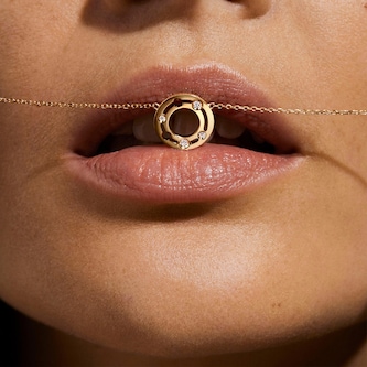 Dinh Van 18K Yellow Gold Pulse 0.04cttw Diamond Necklace