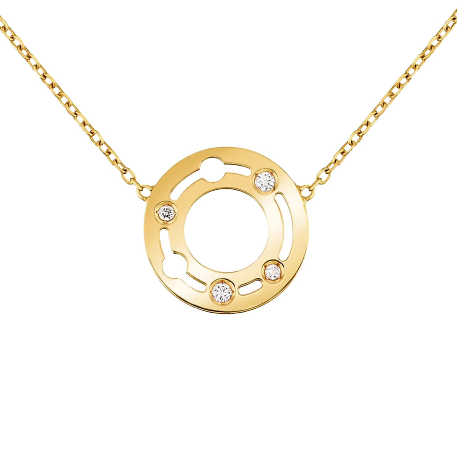 Dinh Van 18K Yellow Gold Pulse 0.04cttw Diamond Necklace