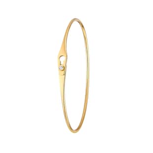 Dinh Van 18K Yellow Gold 0.03cttw Diamond Serrure Jonc  Bangle - Size 16