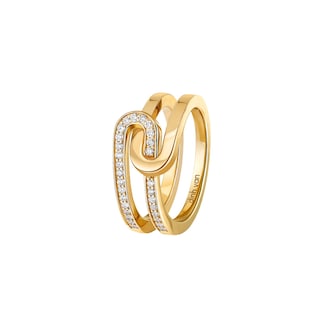 Dinh Van 18K Yelliow Gold 0.20cttw Diamond Maillon Star Ring - Size 53 Dinh Van 18K Yelliow Gold 0.20cttw Diamond Maillon Star Ring - Size 53