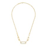 Dinh Van 18K Yellow Gold 0.25cttw DIamond Maillon Link Necklace