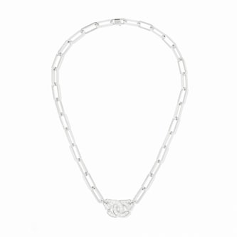 Dinh Van 18K White Gold Menottes R15 0.93cttw Diamond Necklace Dinh Van 18K White Gold Menottes R15 0.93cttw Diamond Necklace