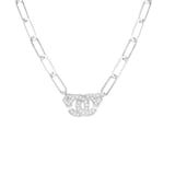 Dinh Van 18K White Gold 0.93cttw Diamond Menottes R15 Necklace