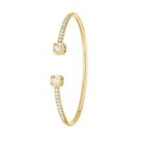 Dinh Van 18K Yellow Gold 1ct Le Cube Diamant Large Bangle - Size 16