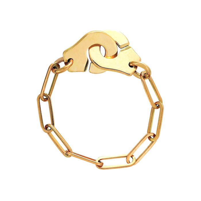 Dinh Van 18K Yellow Gold Menottes R7 Chain Ring - Size 51