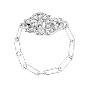 Dinh Van 18K White Gold Menottes R7.5 Chain Ring - Size 53 Dinh Van 18K White Gold Menottes R7.5 Chain Ring - Size 53