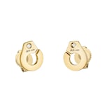 Dinh Van 18K Yellow Gold Menottes 0.01cttw Diamond Stud Earrings