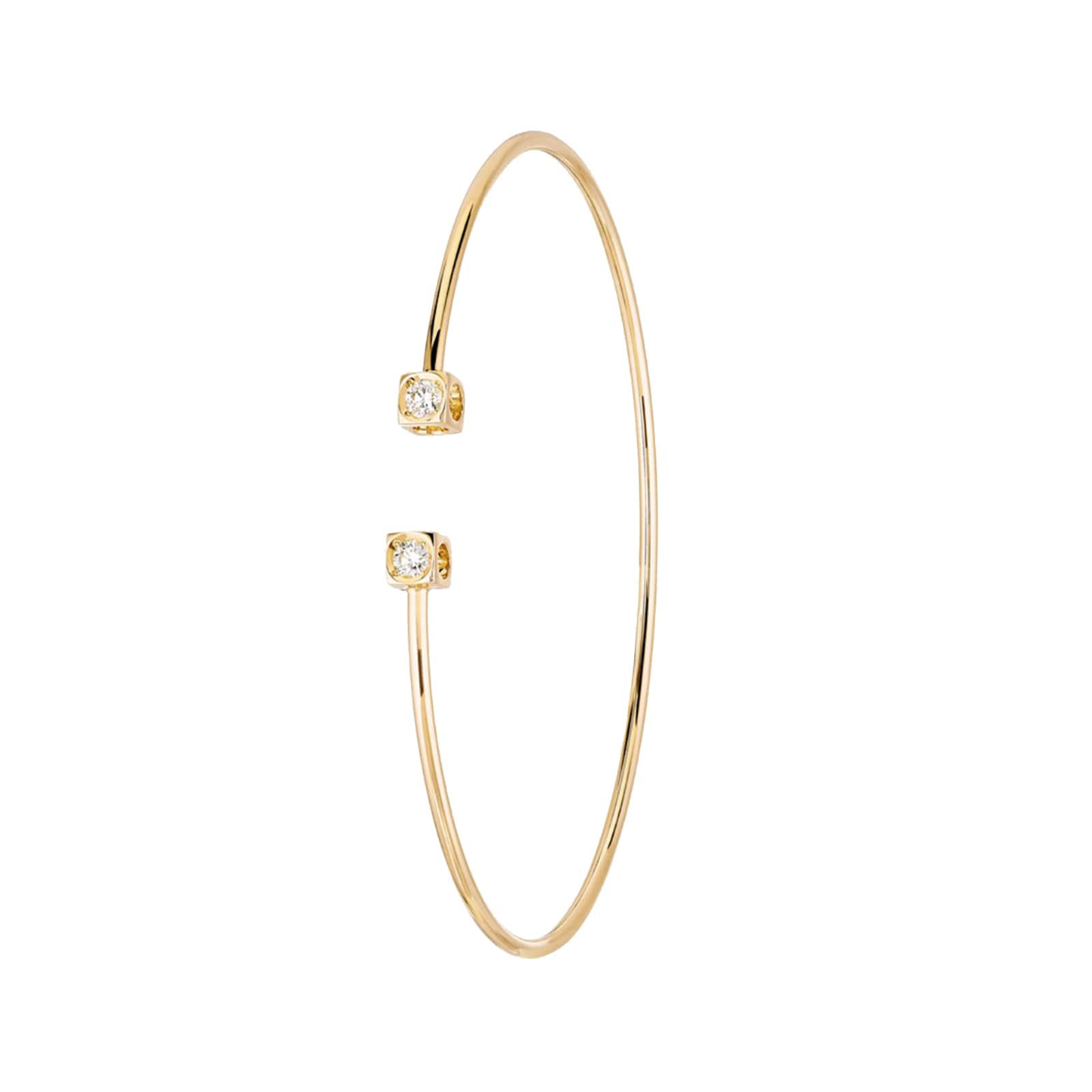 Dinh Van 18K Yellow Gold 0.14cttw Le Cube Diamant Small Bangle - Size 16 Dinh Van 18K Yellow Gold 0.14cttw Le Cube Diamant Small Bangle - Size 16