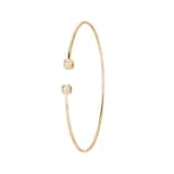 Dinh Van 18K Yellow Gold 0.14cttw Le Cube Diamant Small Bangle - Size 16