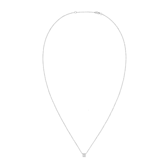 Dinh Van 18K White Gold 0.15cttw Le Cube Diamant Necklace