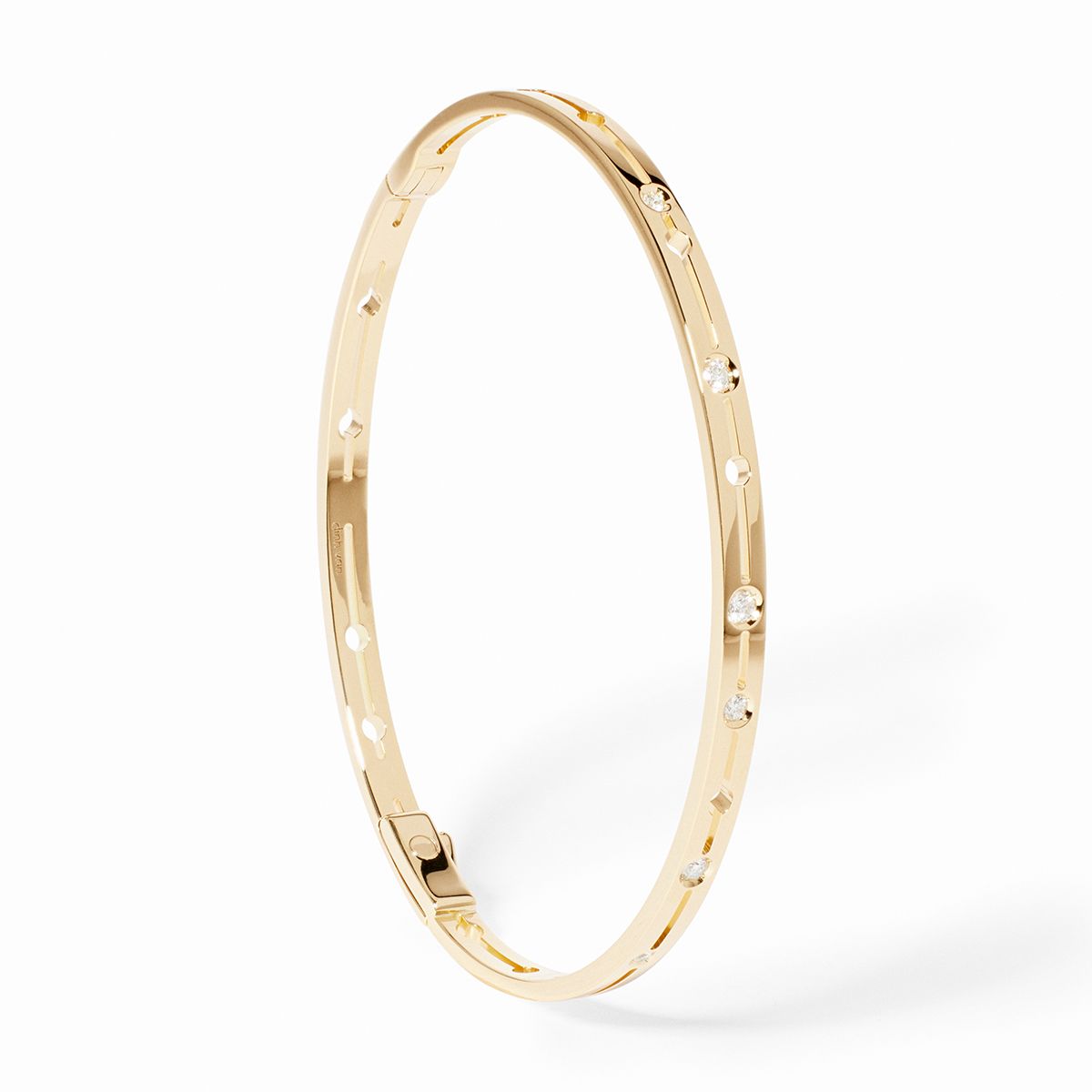 Dinh Van 18K Yellow Gold Pulse 0.13cttw Diamond Bangle - Size 14 Dinh Van 18K Yellow Gold Pulse 0.13cttw Diamond Bangle - Size 14