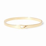 Dinh Van 18K Yellow Gold Serrure 0.03cttw Diamond Bangle - Size 17