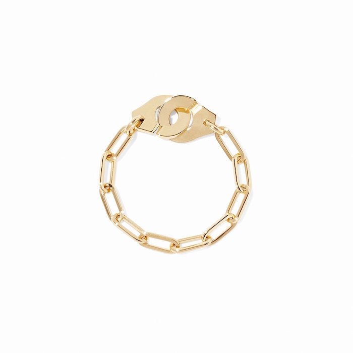 Dinh Van 18K Yellow Gold Menottes R7 Chain Ring - Size 53