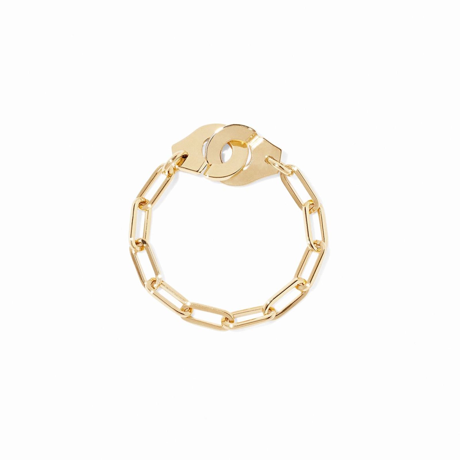 Dinh Van 18K Yellow Gold Menottes R7 Chain Ring - Size 53
