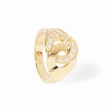 Dinh Van 18K Yellow Gold Menottes 0.31cttw Diamond Medium Model Ring - Size 54