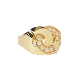 Dinh Van 18K Yellow Gold Menottes 0.31cttw Diamond Medium Model Ring - Size 54