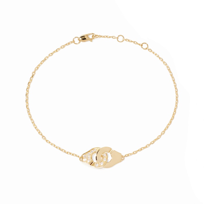Dinh Van 18K Yellow Gold Menottes 0.07cttw Diamond Small Bracelet