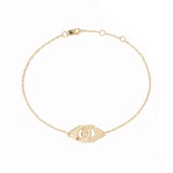 Dinh Van 18K Yellow Gold Menottes 0.07cttw Diamond Small Bracelet