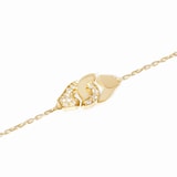 Dinh Van 18K Yellow Gold Menottes 0.07cttw Diamond Small Bracelet