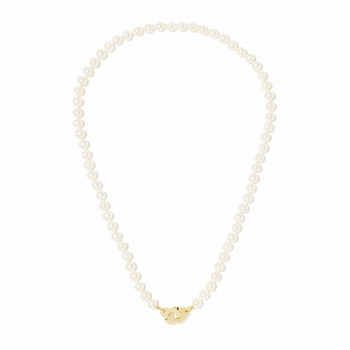 Dinh Van 18K Yellow Gold Menottes R10 Pearl Small Model Necklace
