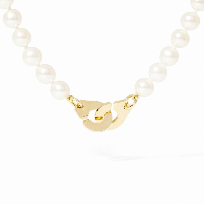 Dinh Van 18K Yellow Gold Menottes R10 Pearl Small Model Necklace